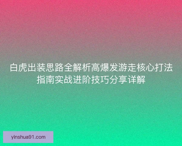 白虎出装思路全解析高爆发游走核心打法指南实战进阶技巧分享详解